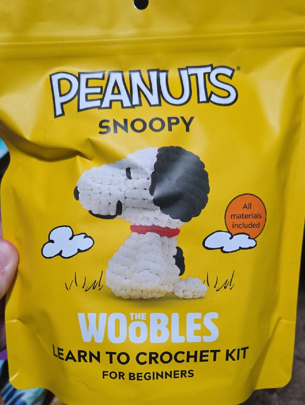 Peanuts Snoopy Crochet Kit - Yellow, Black, White
